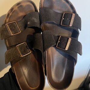 Birkenstock Dark Suede Double-Strap Sandals